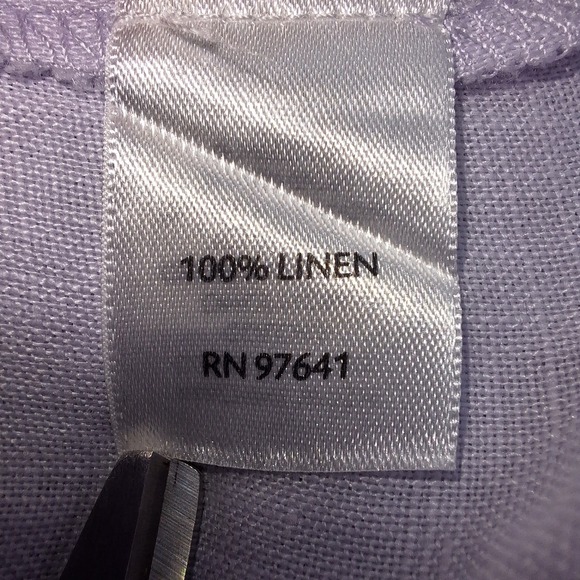 J‎ Jill Shirt Womens Medium Lavender Linen Band Collar Short Sleeve Button Up - Picture 7 of 10